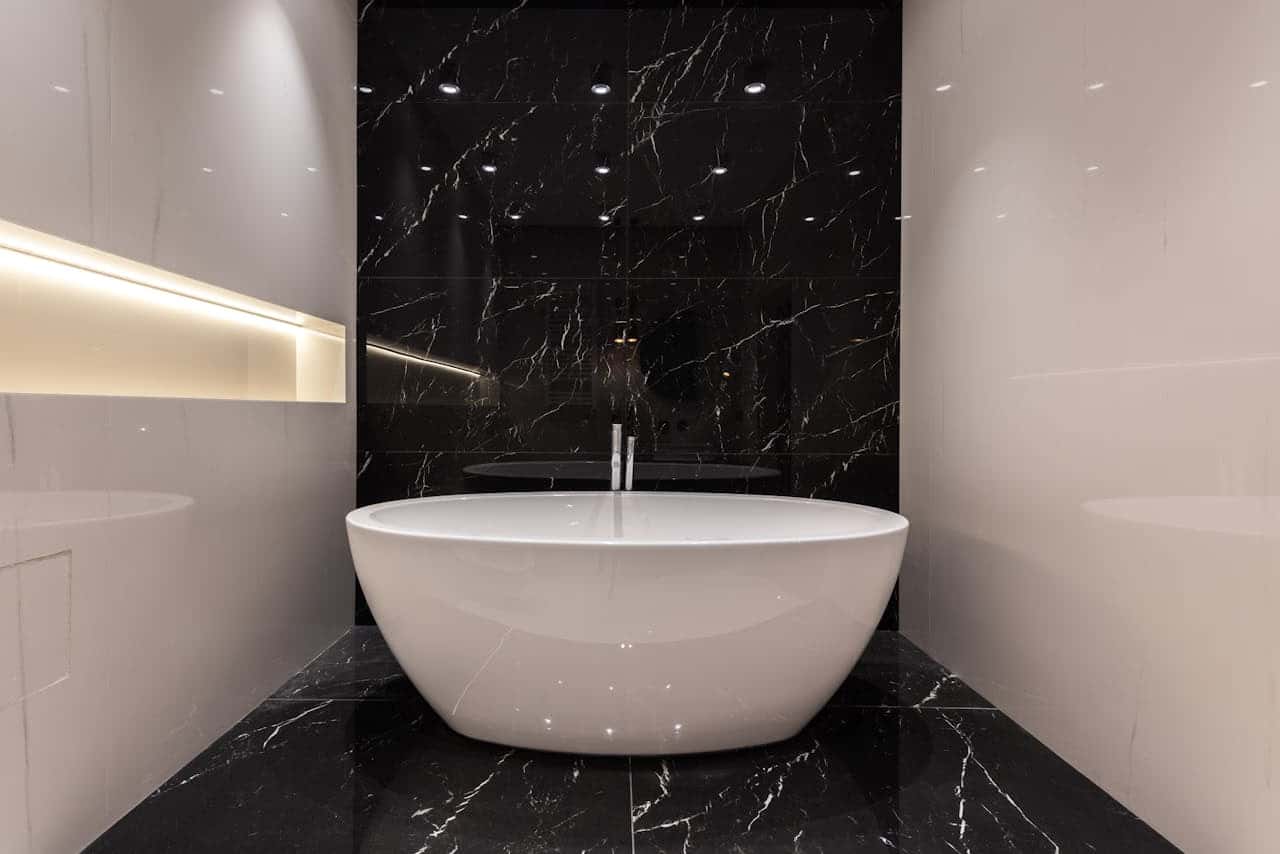 Bathroom renovation with careful tiling and fittings
