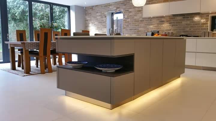 Handleless Kitchen Renovation with Brick Splashback detail